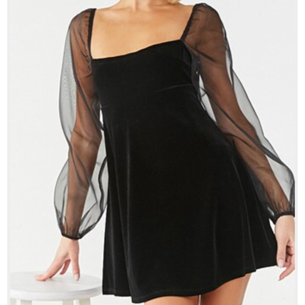 Forever21 Organza Sleeve Mini Dress